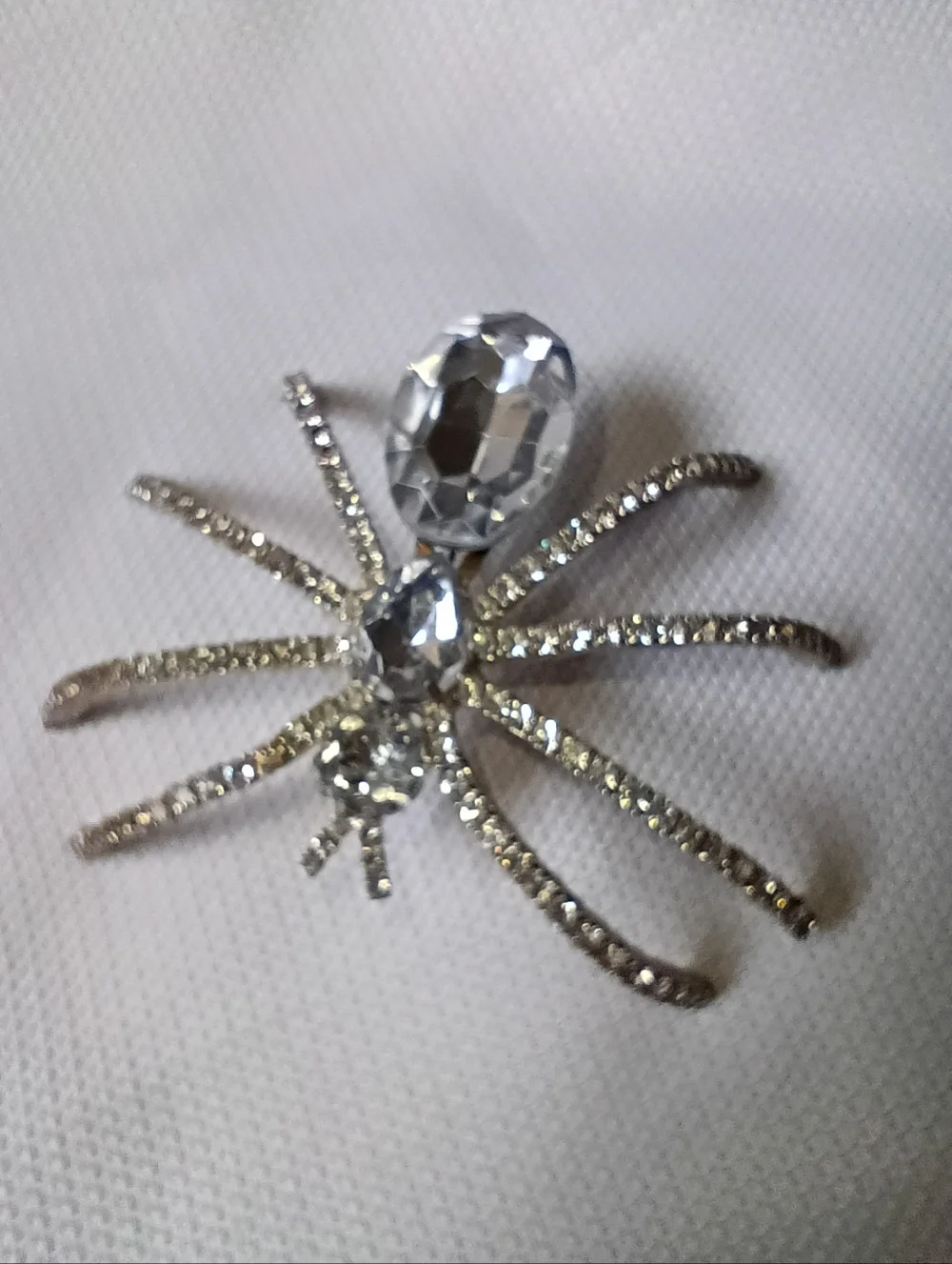 Halloween Huge 4 Inches Spider Brooch Rhinestone Vintage Women's Jewelry Bug Pin